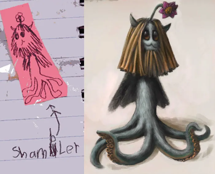 55 Artists Recreate Kids' Monster Doodles In Their Unique Styles
