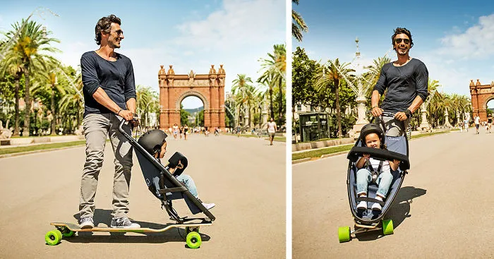 Longboard Stroller Lets Both Kids And Their Parents Have More Fun