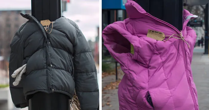These Kids In Canada Tied Coats To Street Poles To Help Homeless Prepare For Winter