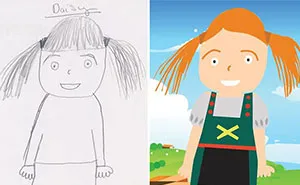 Dad Re-Draws His Daughter's Pencil Sketches