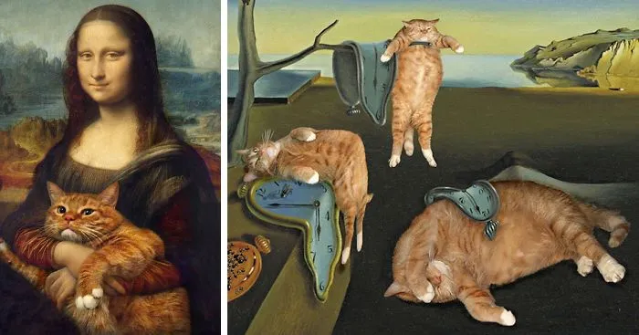Fat Cat Art: I Insert My Ginger Cat Into Famous Paintings