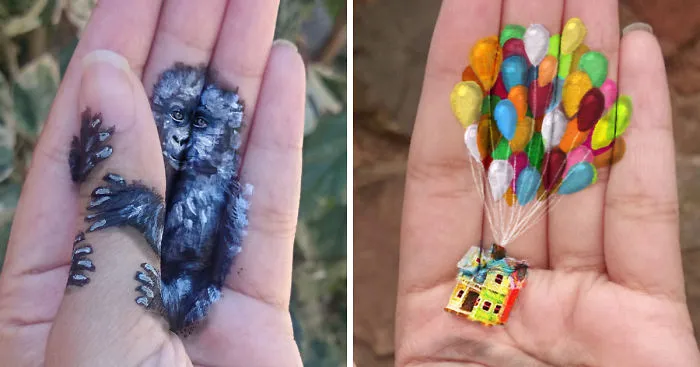 I Create 3D Paintings On My Palms