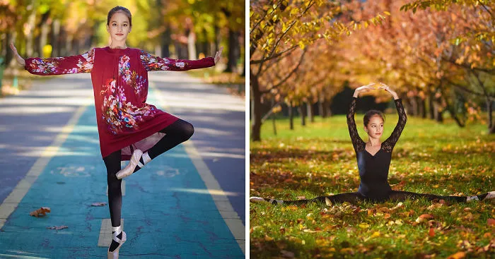 I Said 'Happy B-Day' To A Little Ballerina With Autumn Photoshoot