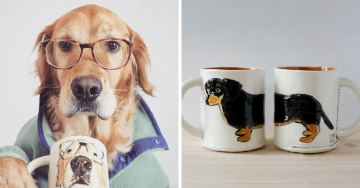 I Carve Mugs With Dogs' Images To Show Their Unique Characters