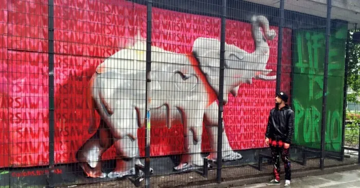 Artist Dian Makes Giant Elephant Animation In The Middle Of Warsaw