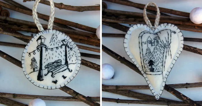 I Make Hand-Embroidered Ornaments That Look Like Sketches