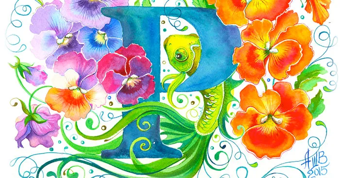 Flower Alphabet That I Drew For My 1-Year-Old Son