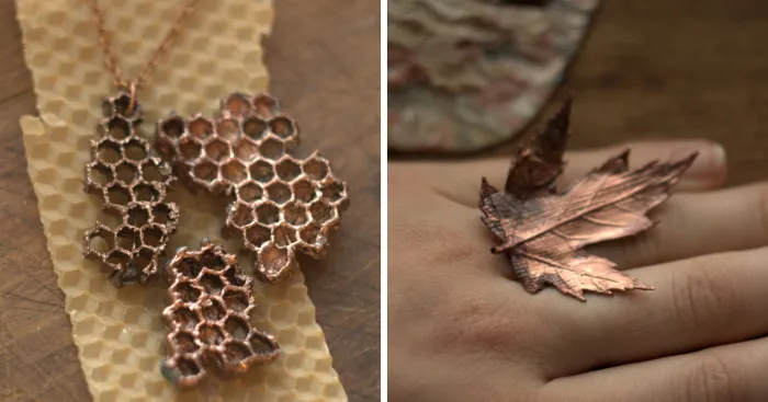 Beautiful Jewelry Made From Natural Objects Using Electroforming Method