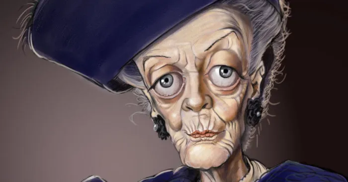 A Caricature Of Maggie Smith As The Dowager Countess