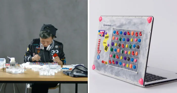I Made A Candy-Crush-Themed Laptop Cover