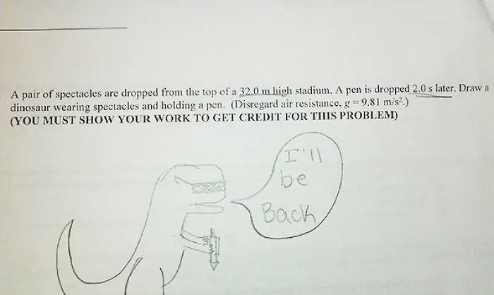Physics Teacher's Version Of A Christmas Present For A Test