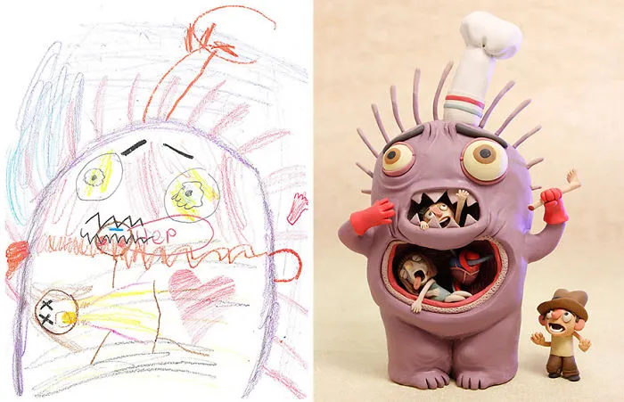 55 Artists Recreate Kids' Monster Doodles In Their Unique Styles