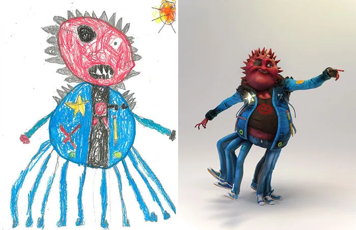 55 Artists Recreate Kids' Monster Doodles In Their Unique Styles