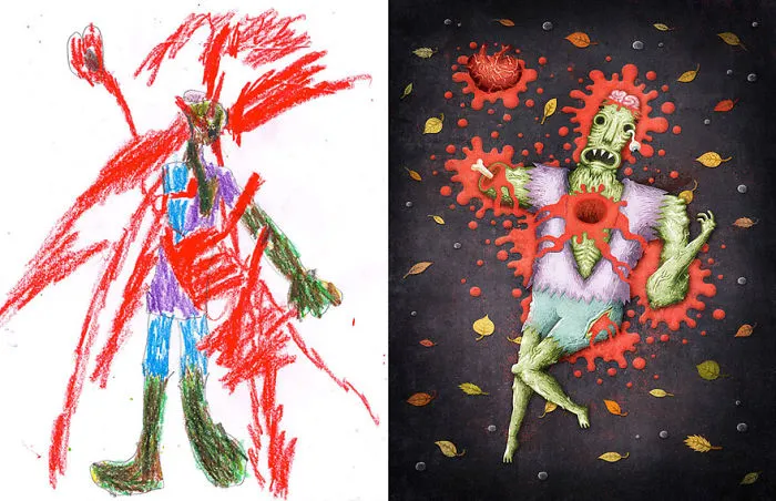 55 Artists Recreate Kids' Monster Doodles In Their Unique Styles