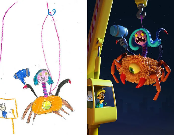 55 Artists Recreate Kids' Monster Doodles In Their Unique Styles