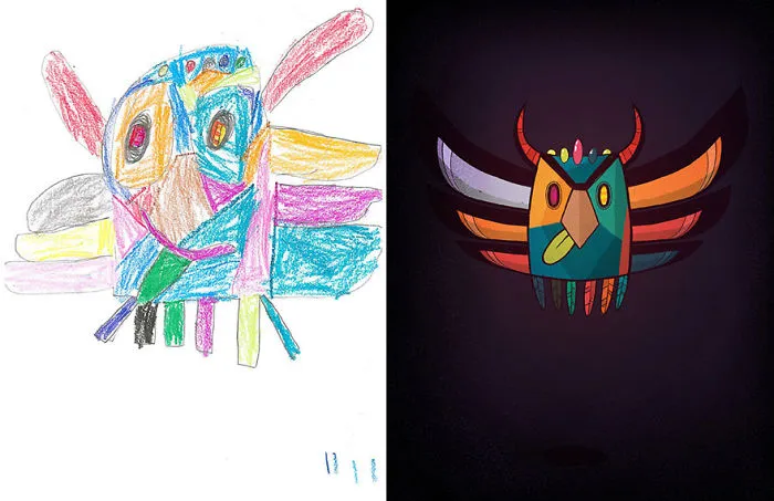 55 Artists Recreate Kids' Monster Doodles In Their Unique Styles