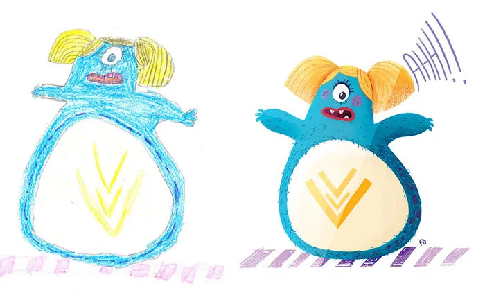 55 Artists Recreate Kids' Monster Doodles In Their Unique Styles