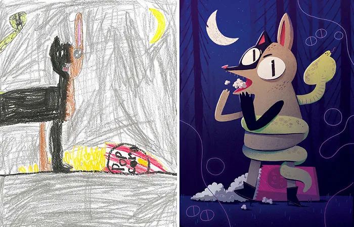 55 Artists Recreate Kids' Monster Doodles In Their Unique Styles