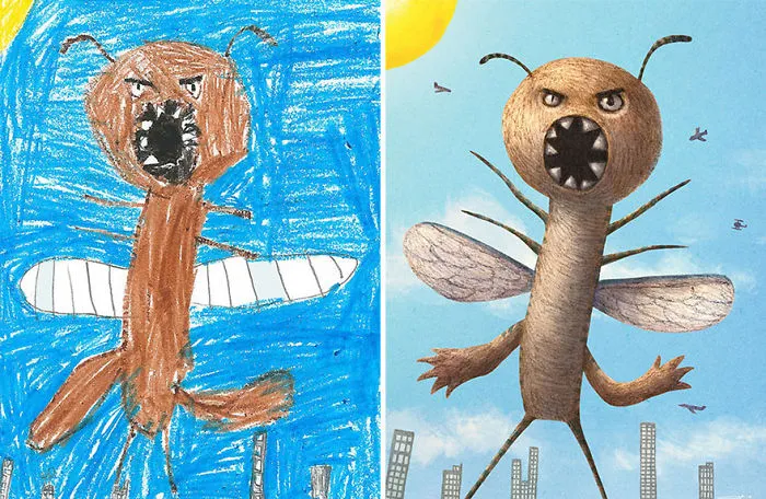 55 Artists Recreate Kids' Monster Doodles In Their Unique Styles