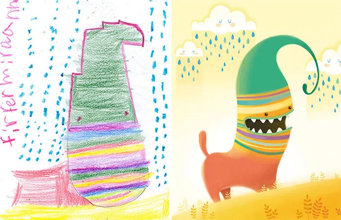 55 Artists Recreate Kids' Monster Doodles In Their Unique Styles