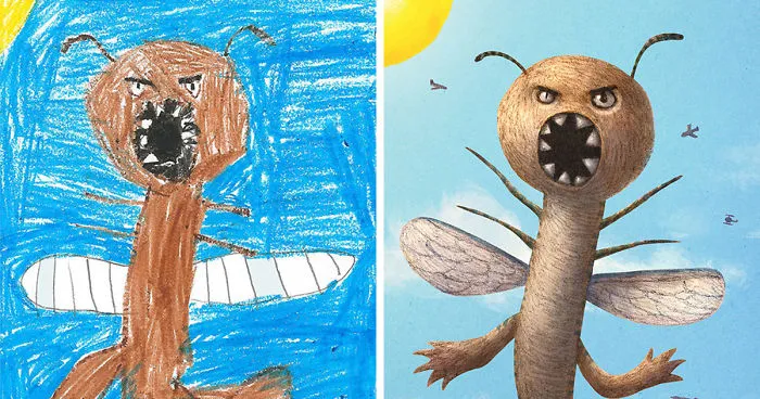 55 Artists Recreate Kids' Monster Doodles In Their Unique Styles