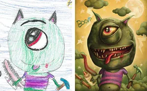 55 Artists Recreate Kids' Monster Doodles In Their Unique Styles