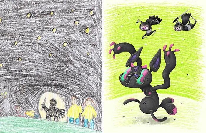 55 Artists Recreate Kids' Monster Doodles In Their Unique Styles