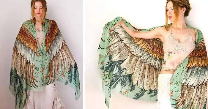 New Hand-Drawn Winged Scarves That Will Turn You Into A Bird