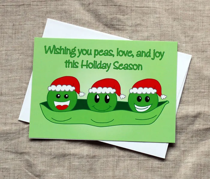 Peas, Love & Joy Christmas Card