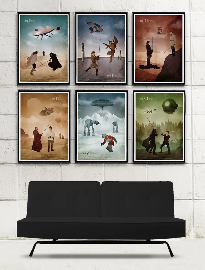 I Designed Vintage Star Wars Episode Minimalist Posters