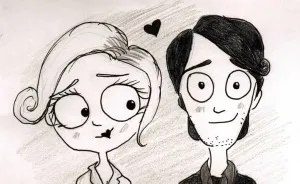 I Illustrated Old Wedding Photos In Tim Burton's Style