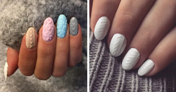 Cozy Knit Nail Trend Matches Perfectly With Your Winter Sweater
