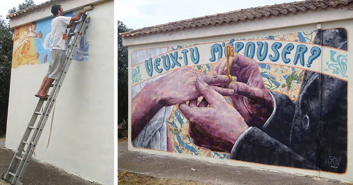 I Asked My Girlfriend To Marry Me By Painting This Wall Mural