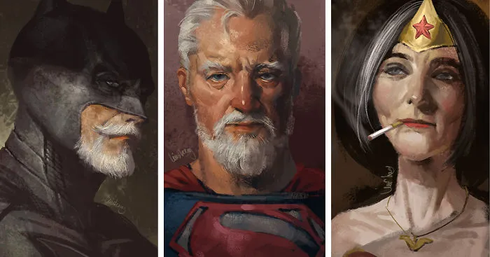 Old Superheroes: Artist Shows How Superheroes Will Look When They Retire