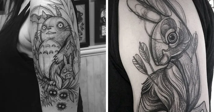 Sketch Tattoos That Look Like Pencil Drawings By Nomi Chi