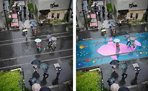 Colorful Murals Appear On Roads Only When It's Raining