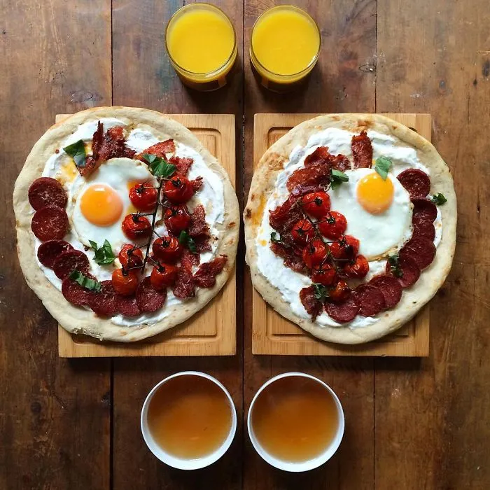 Loving Man Makes Symmetrical Breakfasts For His Boyfriend Every Morning