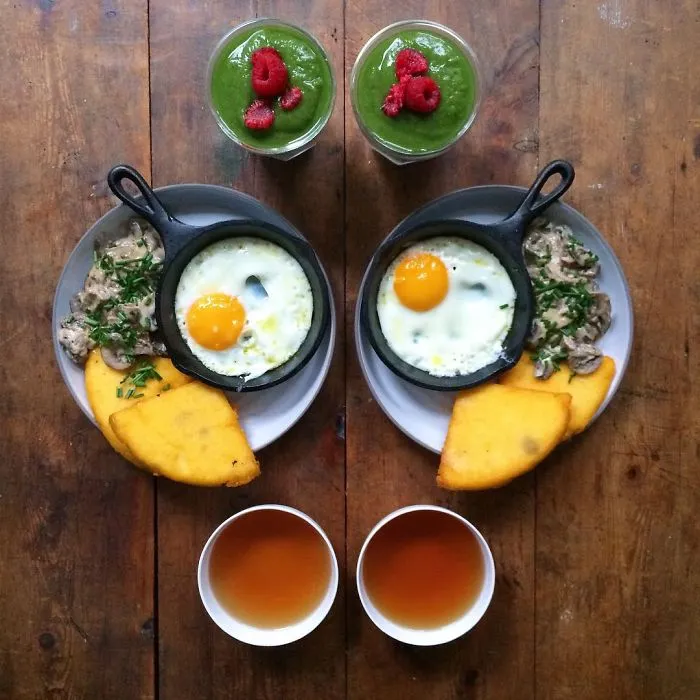 Loving Man Makes Symmetrical Breakfasts For His Boyfriend Every Morning