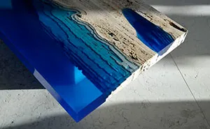 Lagoon Tables That I Create By Merging Resin With Cut Travertine Marble