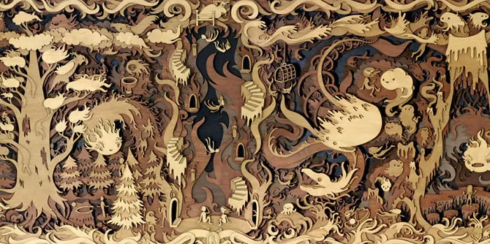 Surreal Lasercut Worlds By Martin Tomsky