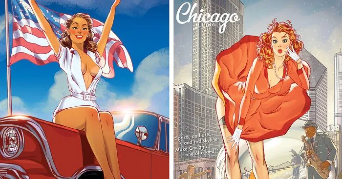 American Pin-Up 2016 Calendar Inspired By The Places I Visited In USA
