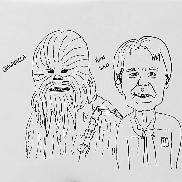 Artist Draws Napoleon Dynamite Styled Caricatures Of Star Wars Force Awakens Characters...