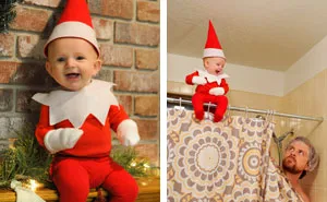Dad-Of-Six Turns His Baby Into Adorable Elf On The Shelf