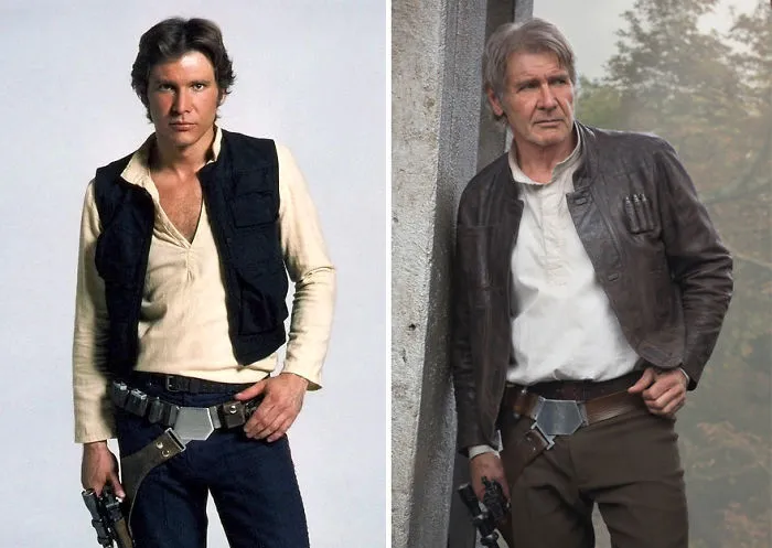 Harrison Ford As Han Solo, 1980 And 2015