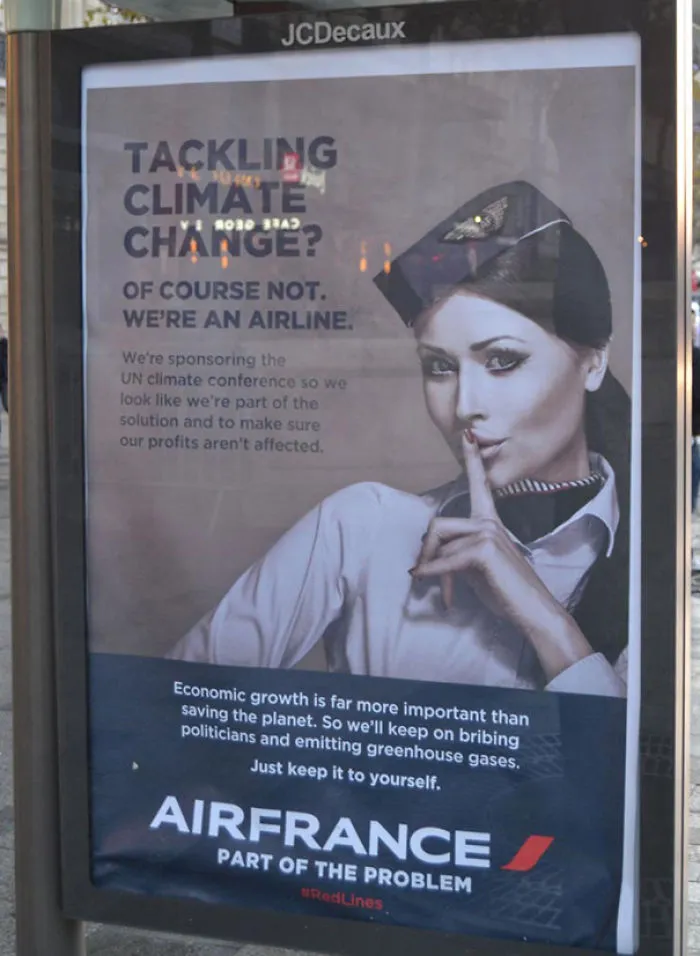 Artists Fill Paris With 600 Fake Ads To Protest Corporate Sponsorship Of Climate Conference