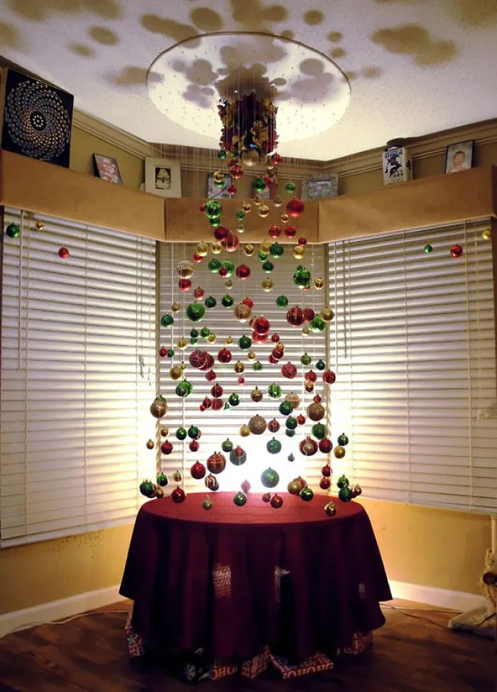 I Didn't Feel Like Having A Christmas Tree This Year, So I Just Hung A Few Ornaments Instead