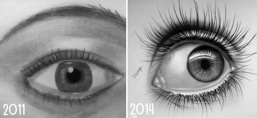 Eye Drawing Progress In 3 Years