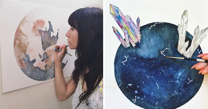 I Watercolor Healing Moons And Crystals To Bring Light To Our Broken And Hurting World