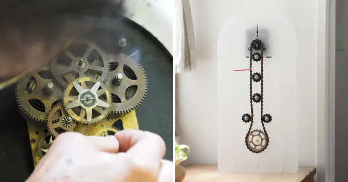 I Transformed An Old Mechanical Clock Into A  Bicycle Chain Clock
