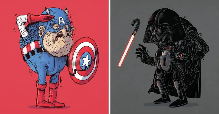 How Would Superheroes Look If They Grew Old?